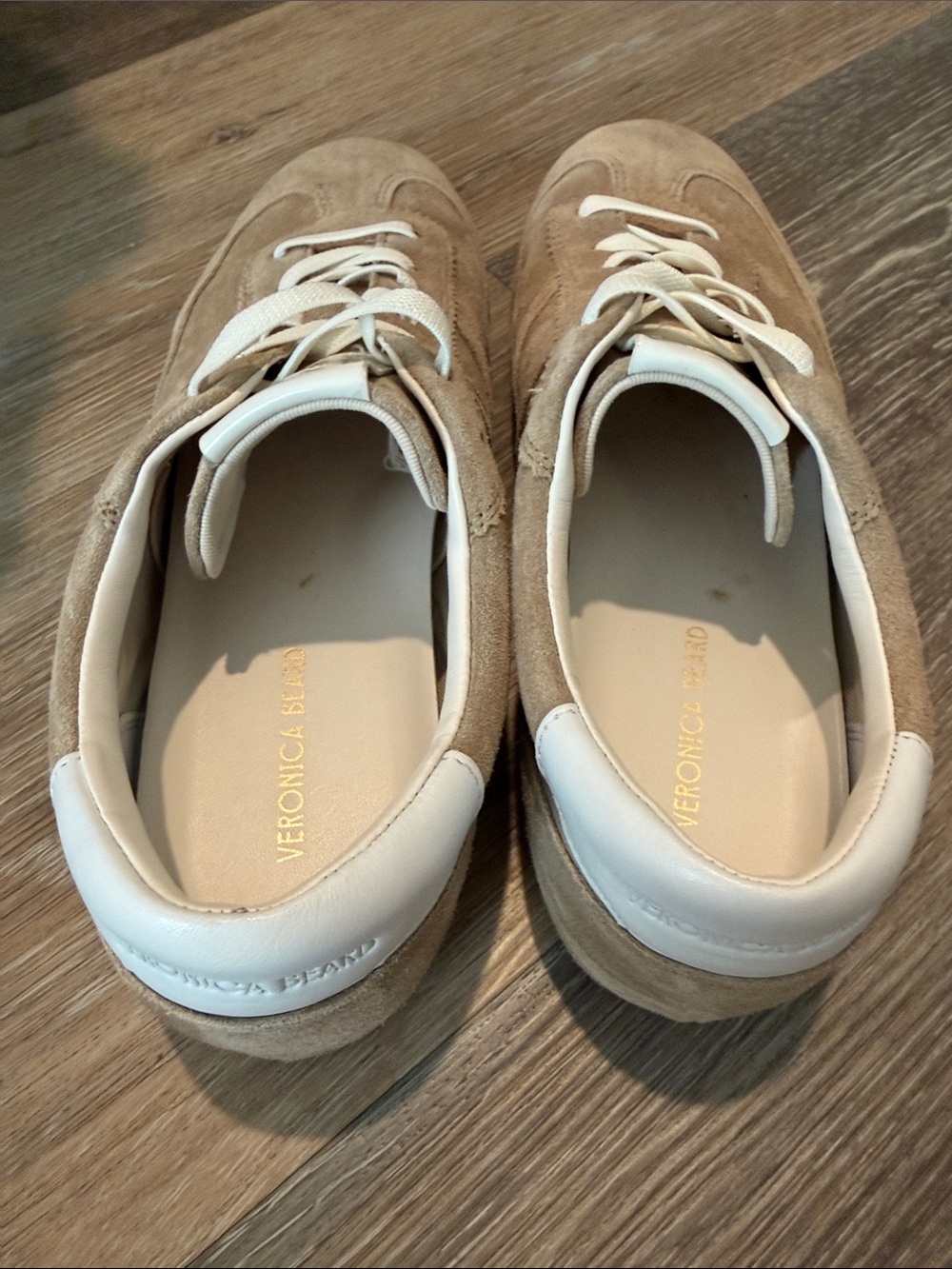 Veronica Beard Riveria Sneakers size 7 1/2. Sand color - Picture 2 of 7